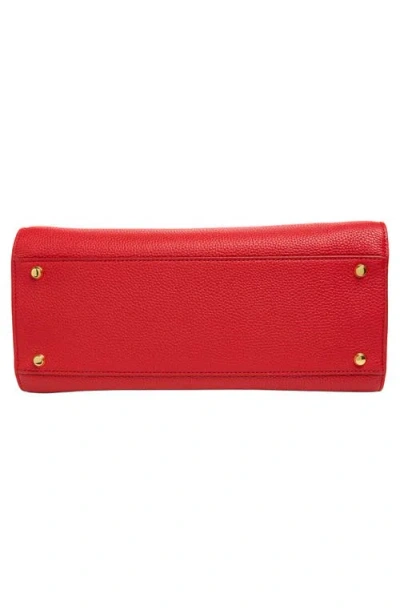 Veronica Beard Dash Leather Top Handle Bag In Red
