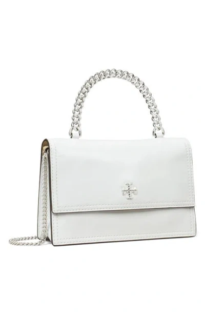 Tory Burch Kira Deconstructed Mini Top Handle Chain Wallet Bianco In White