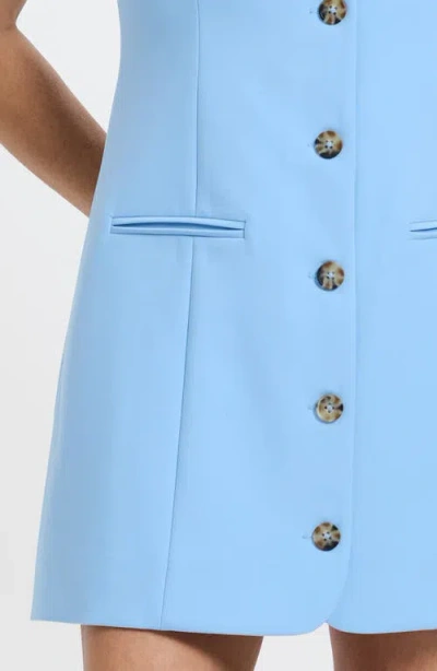 French Connection Azra Twill Square Neck Mini Dress In Blue