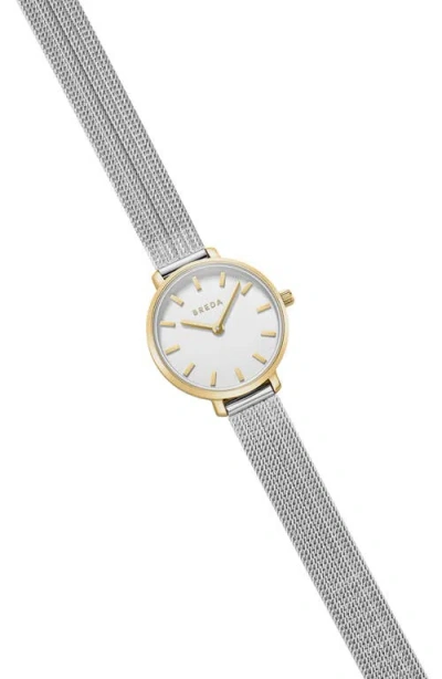 Breda Beverly Mesh Strap Watch, 25mm In Silver