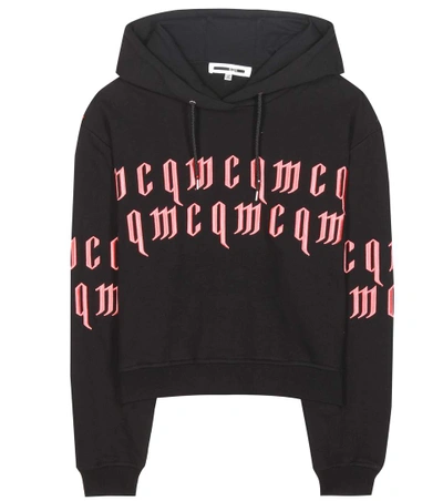 Shop Mcq By Alexander Mcqueen Mcq Repeat Embroidered Cotton Hoodie In Llack Llossom
