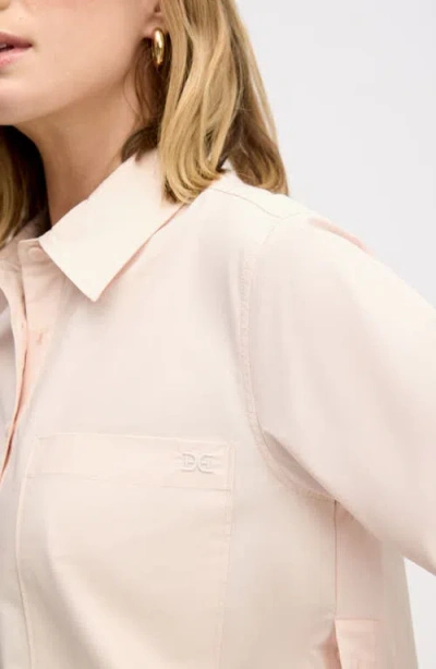 Sam Edelman Side Button Cotton Poplin Button-up Shirt In Gray