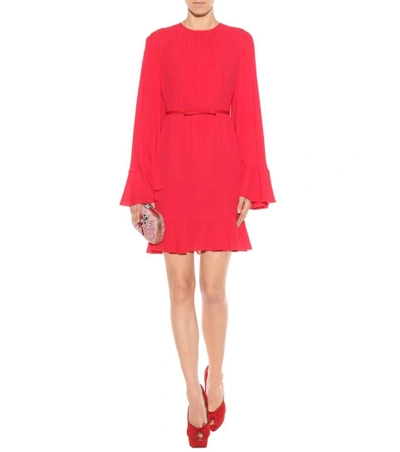 Shop Giambattista Valli Silk Dress In Red