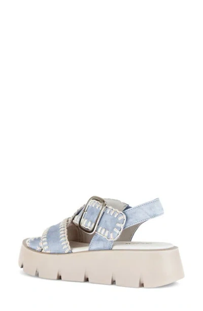 Gabor Ankle Strap Platform Sandal In Blue