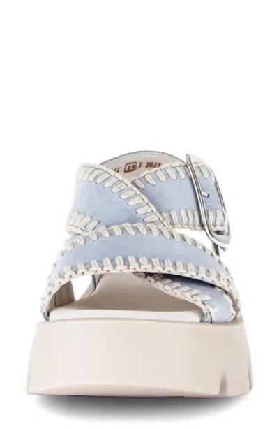 Gabor Ankle Strap Platform Sandal In Blue