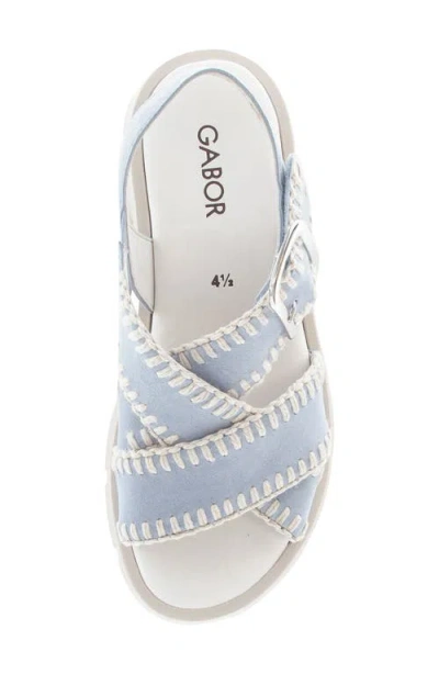 Gabor Ankle Strap Platform Sandal In Blue