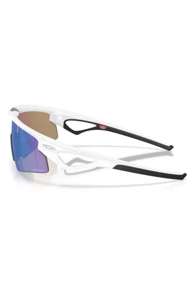 Oakley Sphaera Strike Rectangular Shield Sunglasses In White