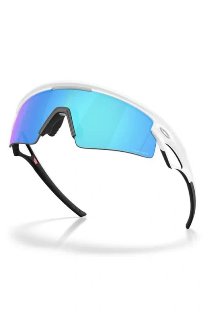 Oakley Sphaera Strike Rectangular Shield Sunglasses In White