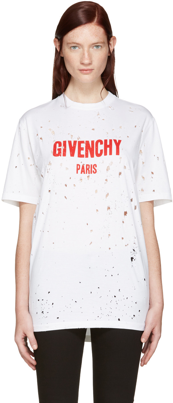white and red givenchy t shirt