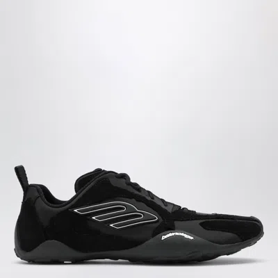 Balenciaga Black Canvas And Corduroy Monday Ultra Sneakers In Multi