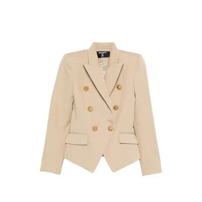 Balmain Neutrals Jackets - Fitted Jackets Women In Neutral