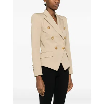 Balmain Neutrals Jackets - Fitted Jackets Women In Neutral