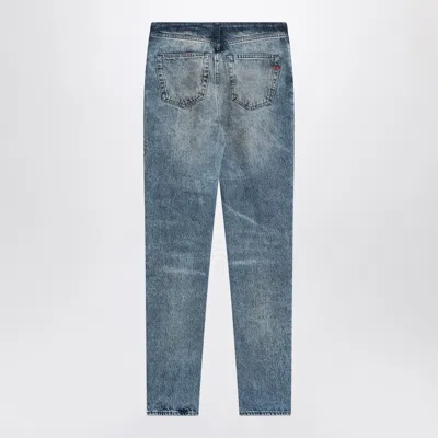 Diesel Bootcut Jeans D-ginna Blue Washed Effect Women In Blue