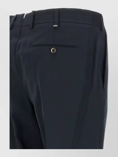 Pt Torino Union Front Pleat Trousers Belt Loops In Black