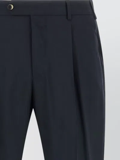 Pt Torino Union Front Pleat Trousers Belt Loops In Black