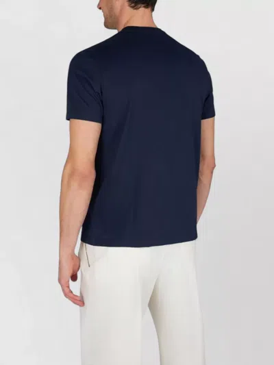 Paul & Shark Embroidered Cotton Jersey Crew Neck T Shirt In Blue