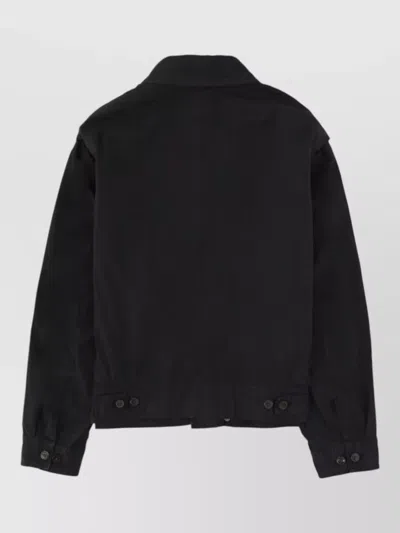 Dries Van Noten Collared Jacket Featuring Practical Front Pockets In Black