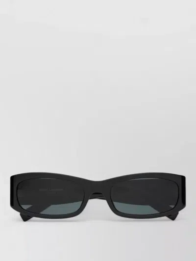 Saint Laurent Rectangular Sunglasses With Thick Acetate Frames In Green