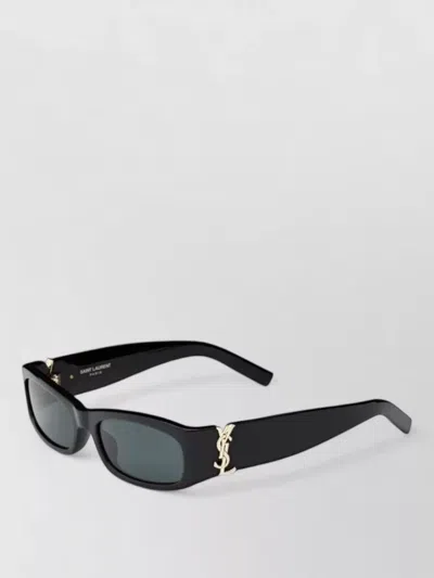 Saint Laurent Rectangular Sunglasses With Thick Acetate Frames In Green