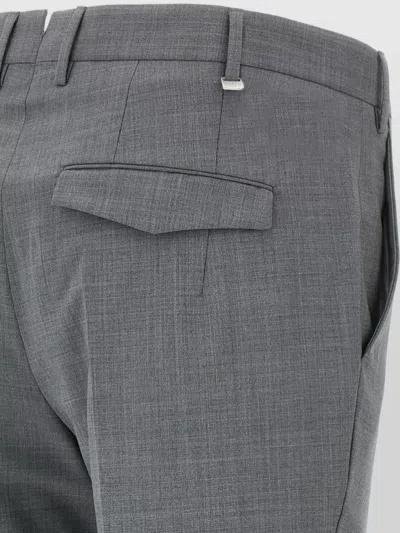 Pt Torino Master Tailored Trousers Front Crease Belt Loops In Gray