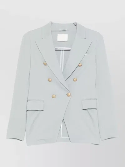 Circolo 1901 Sky Blue Solid Notched Lapel Blazer In Blue