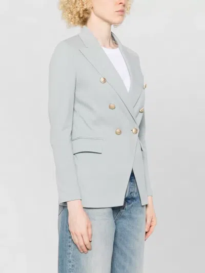 Circolo 1901 Sky Blue Solid Notched Lapel Blazer In Blue