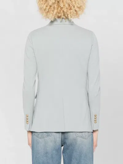 Circolo 1901 Sky Blue Solid Notched Lapel Blazer In Blue
