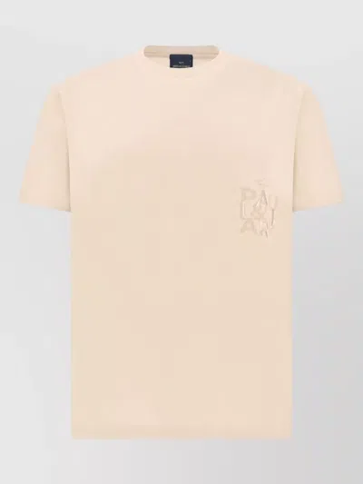 Paul & Shark Cotton Jersey T-shirt With Embroidery In Neutral