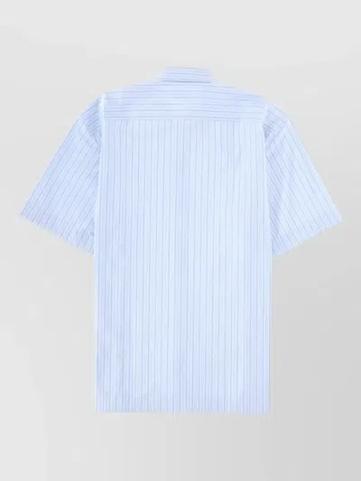 Dries Van Noten Neutral Cassidye Relaxed Pinstripe Cotton Shirt In Blue