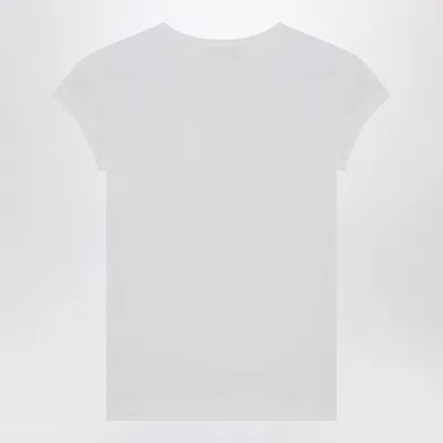 Diesel Women White T-shirt With Logo On The Front And Ribbed Design In Cotton Woman
