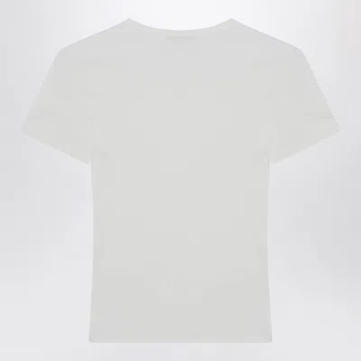 Diesel Women White T-shirt With Logo On The Front And Ribbed Design In Cotton Woman
