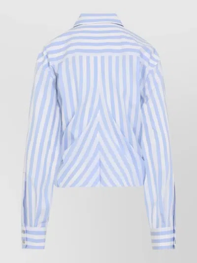 Sportmax Palmizi Striped Knotted Shirt In Blue