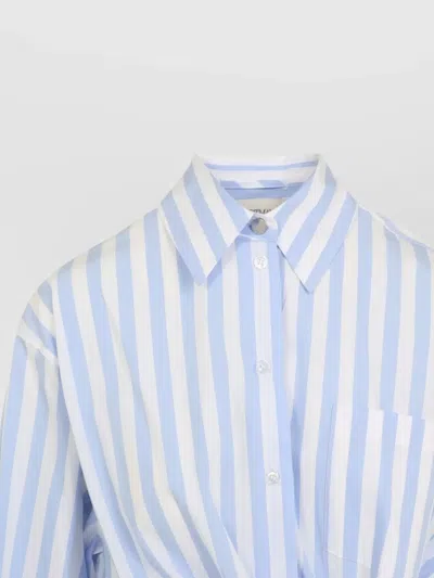 Sportmax Palmizi Striped Knotted Shirt In Blue