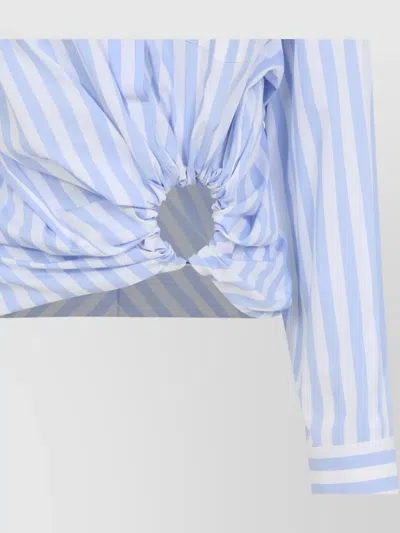 Sportmax Palmizi Striped Knotted Shirt In Blue
