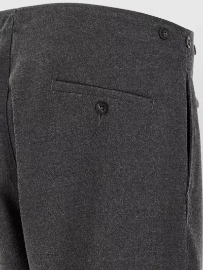 Cellar Door Grey Straight Flat Front Pants In Black