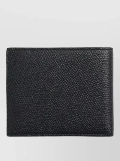 Valentino Vlogo Signature Billfold Black Leather Wallet In Black