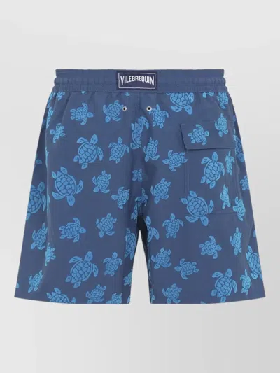 Vilebrequin Moorea Straight-leg Mid-length Printed Recycled Swim Shorts In Blue