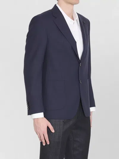 Lardini Virgin Wool Jacket Regular Fit In Blue