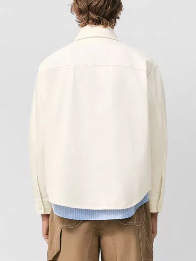 Ami Alexandre Mattiussi Men & Apos;s Crochet Ami De Coeur White Denim Overshirt