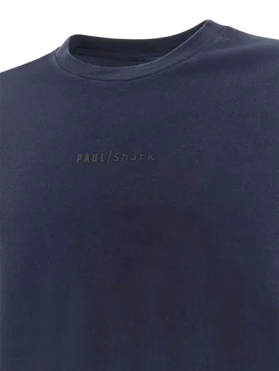 Paul & Shark Lightweight Cotton Jersey T-shirt With Print In Blue
