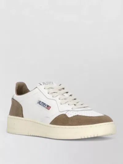 Autry 'medalist' White Low Top Sneakers With Logo Patch On Tongue And Side In Leather Blend Woman