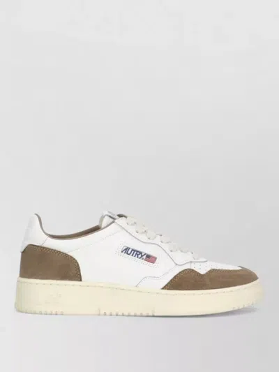 Autry 'medalist' White Low Top Sneakers With Logo Patch On Tongue And Side In Leather Blend Woman