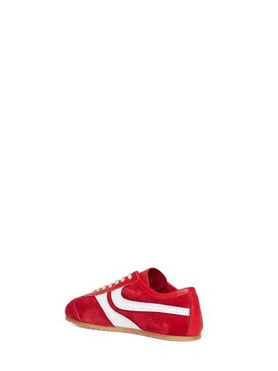 Dries Van Noten 70s Marathon Spirit Suede Low-top Sneakers In Red
