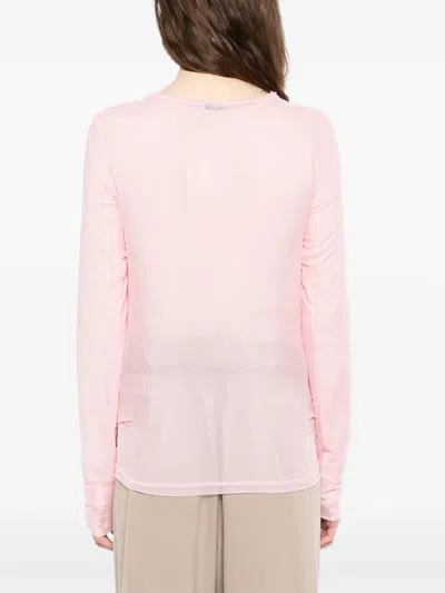 Open Yy Mesh Hooked T-shirt In Pink