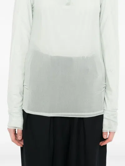 Open Yy Mesh Hooked T-shirt In Gray