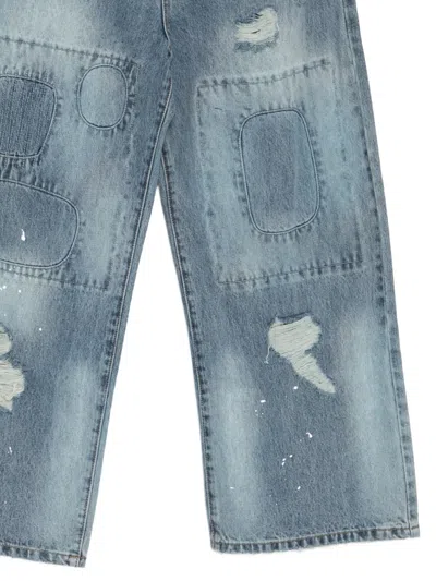 Andersson Bell Patchwork Distressed Jeans In Blue