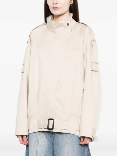 Ych Belted Jacket In White