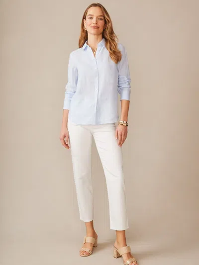 J.mclaughlin Women's Britt Linen Shirt Sky Blue