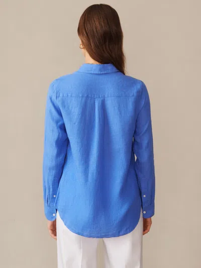 J.mclaughlin Women's Britt Linen Shirt French Blue
