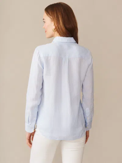 J.mclaughlin Women's Britt Linen Shirt Sky Blue